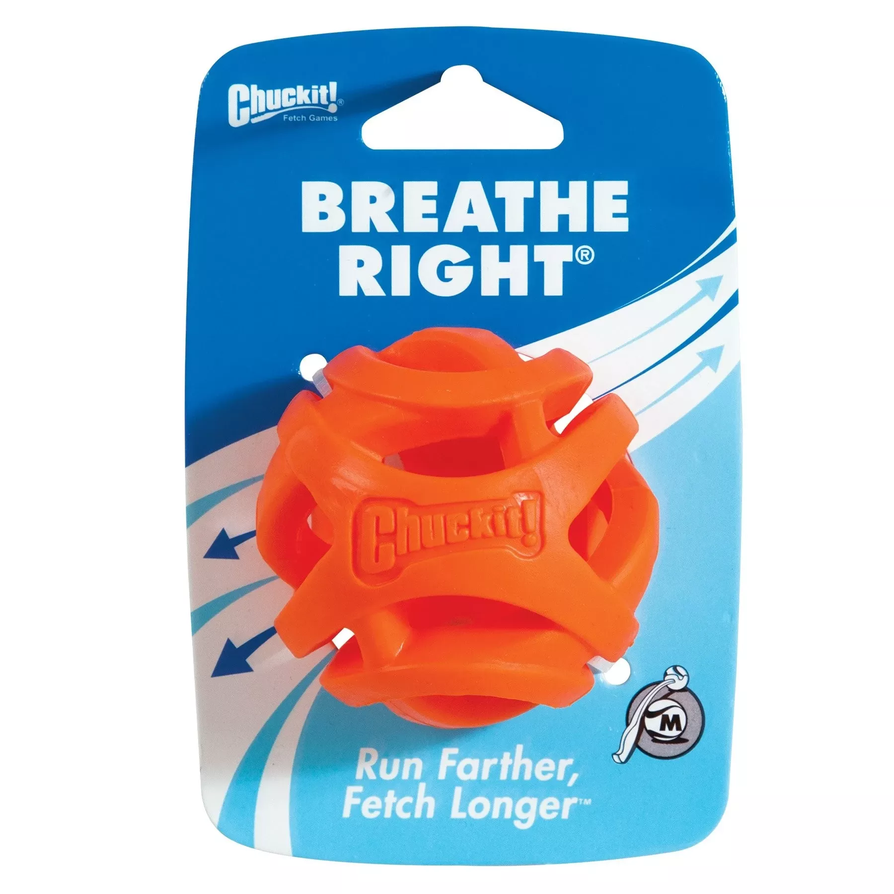 ! Breathe Right Fetch Ball Dog Toy - Medium - Durable Orange Design